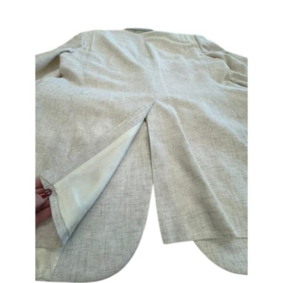 "DAVID TAYLOR" Linen Blend Mens Blazer SZ 46L Business Old Money Cocktail Party - Picture 12 of 12